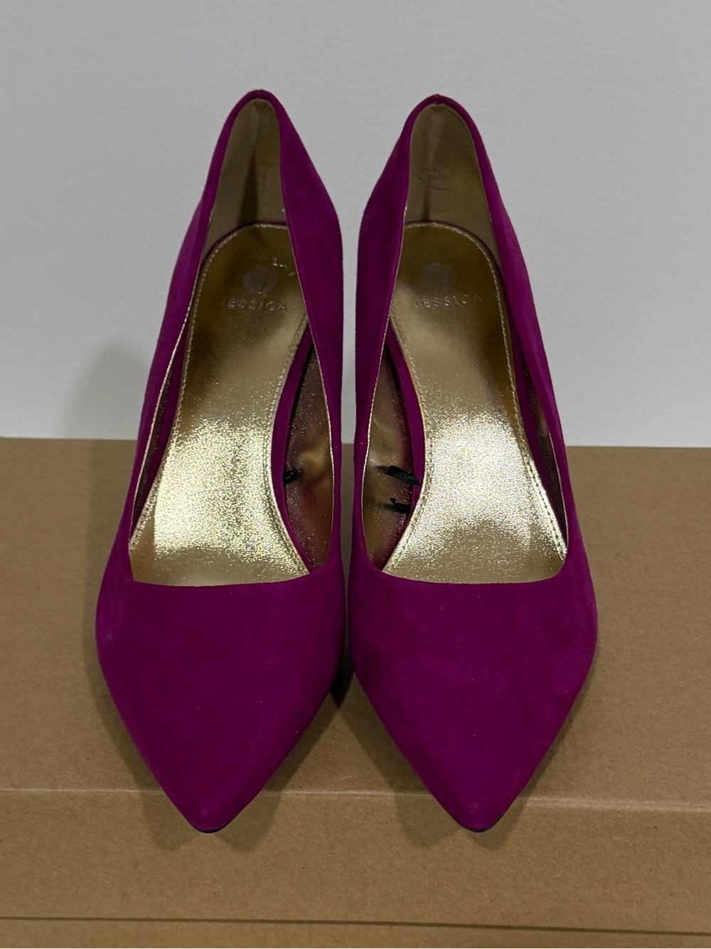 Jessica Simpson Magenta Pointed-Toe Suede Pumps Ladies